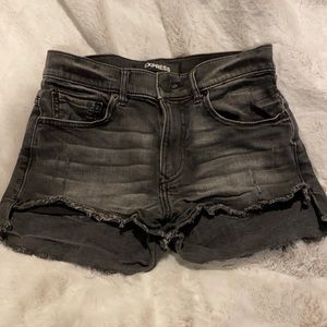 Express Black Shortie High Rise Shorts